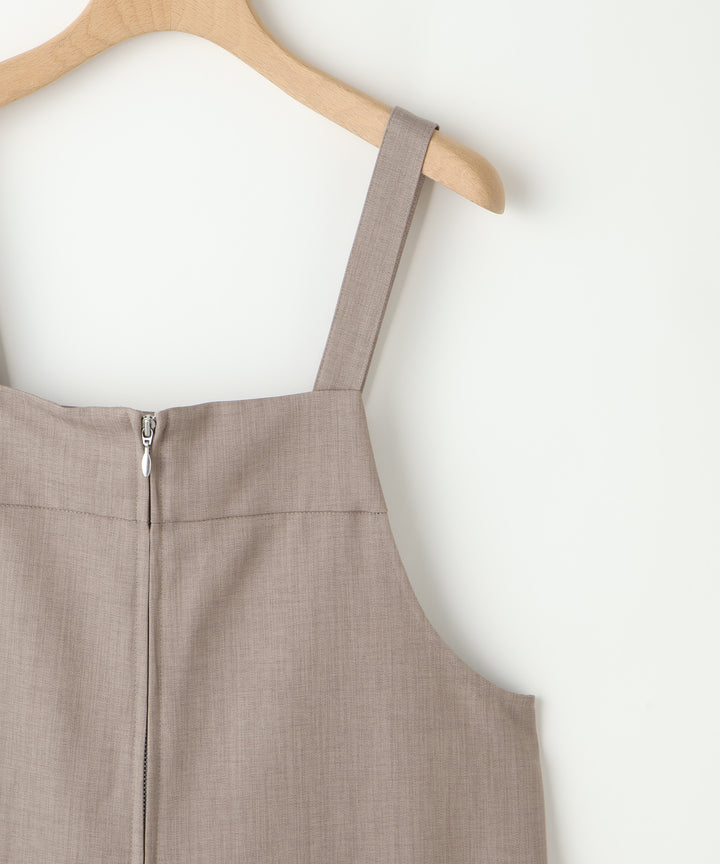 フロントジップサロペット