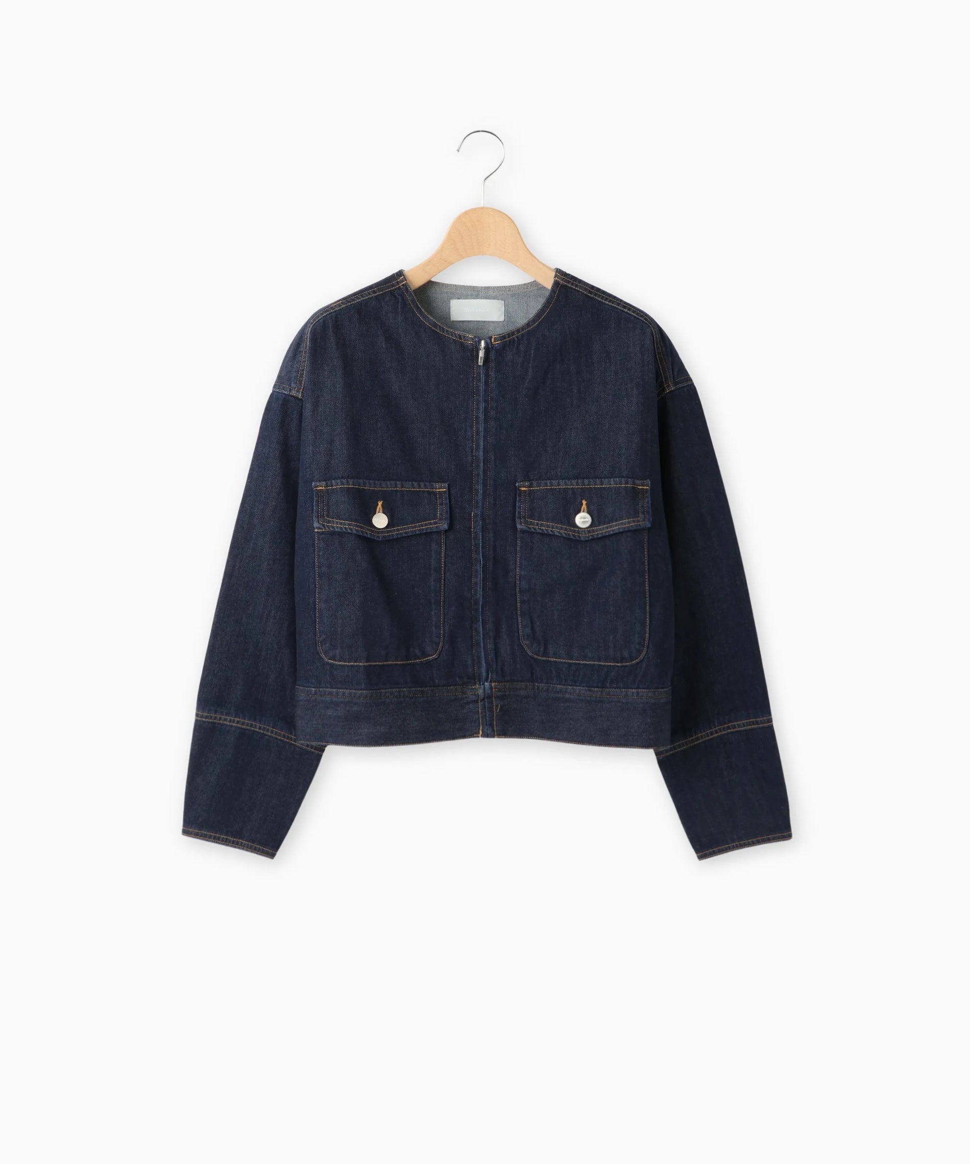 ノーカラーデニムジャケット – FACE SANS FARD