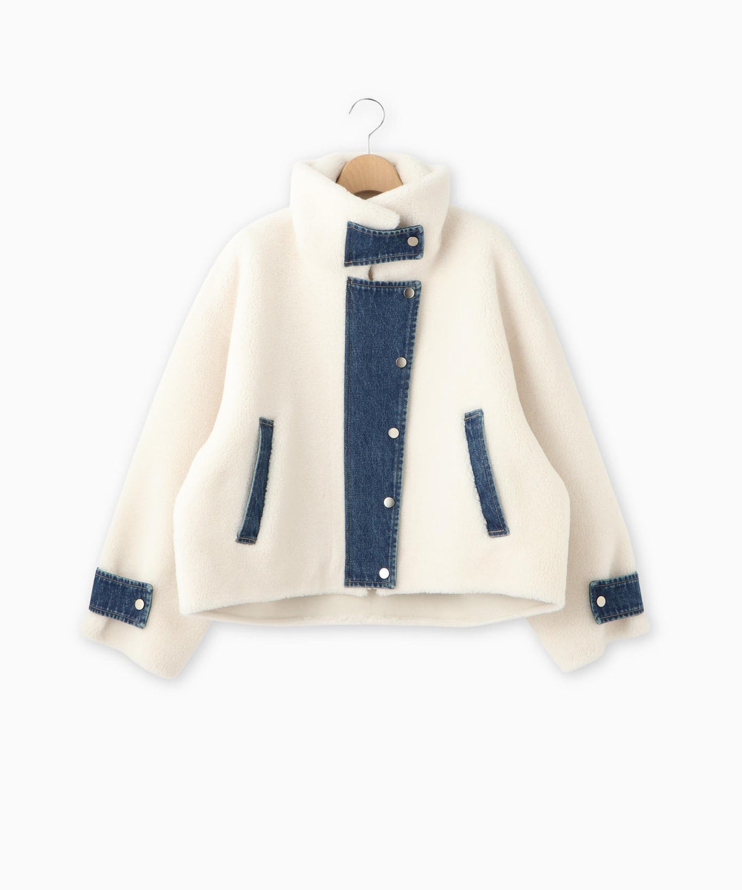 フェイクムートン×デニムドッキングブルゾン