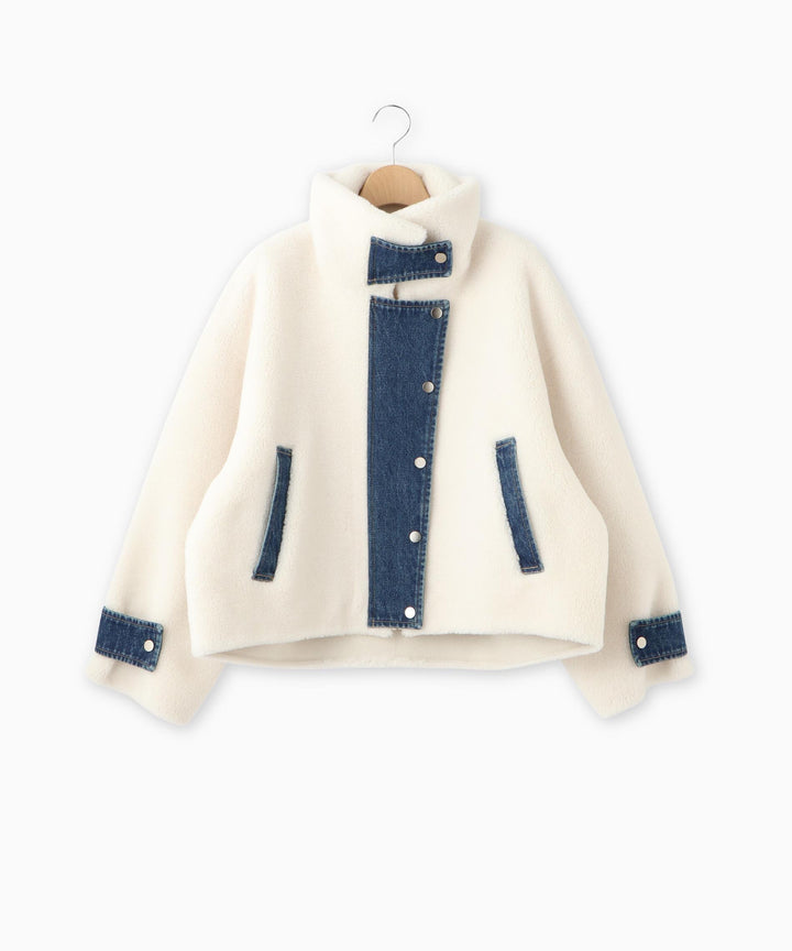 フェイクムートン×デニムドッキングブルゾン