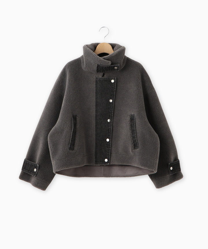 フェイクムートン×デニムドッキングブルゾン