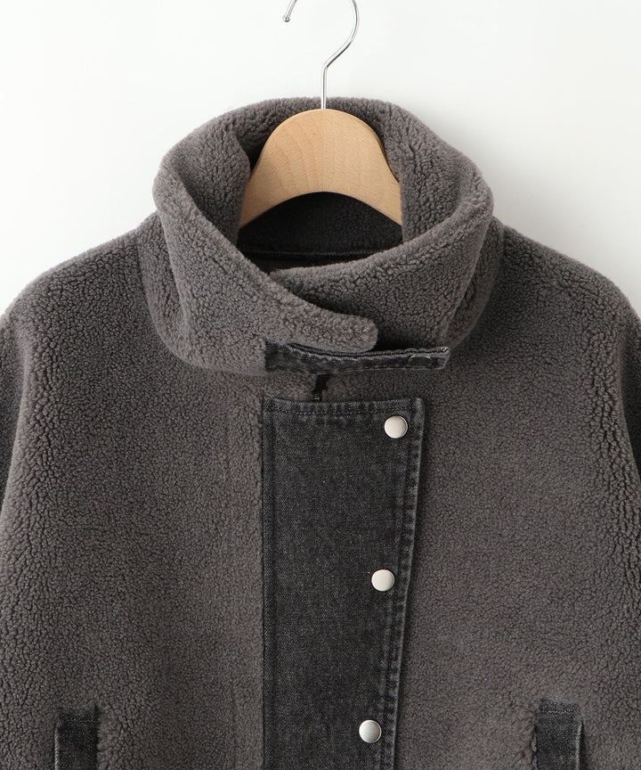 フェイクムートン×デニムドッキングブルゾン