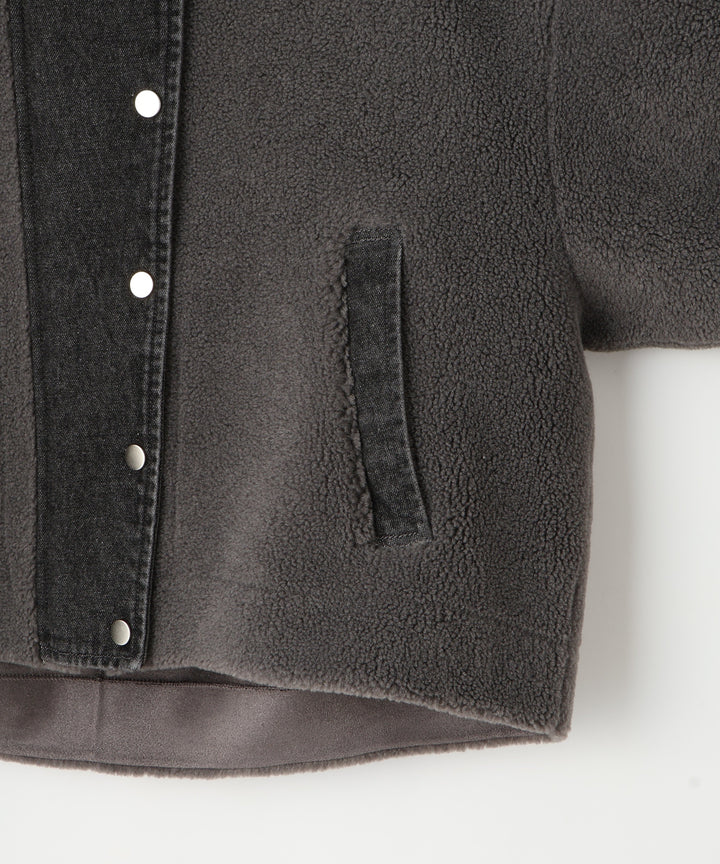 フェイクムートン×デニムドッキングブルゾン