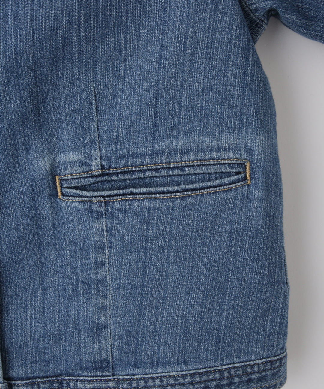 ノーカラーデニムジャケット