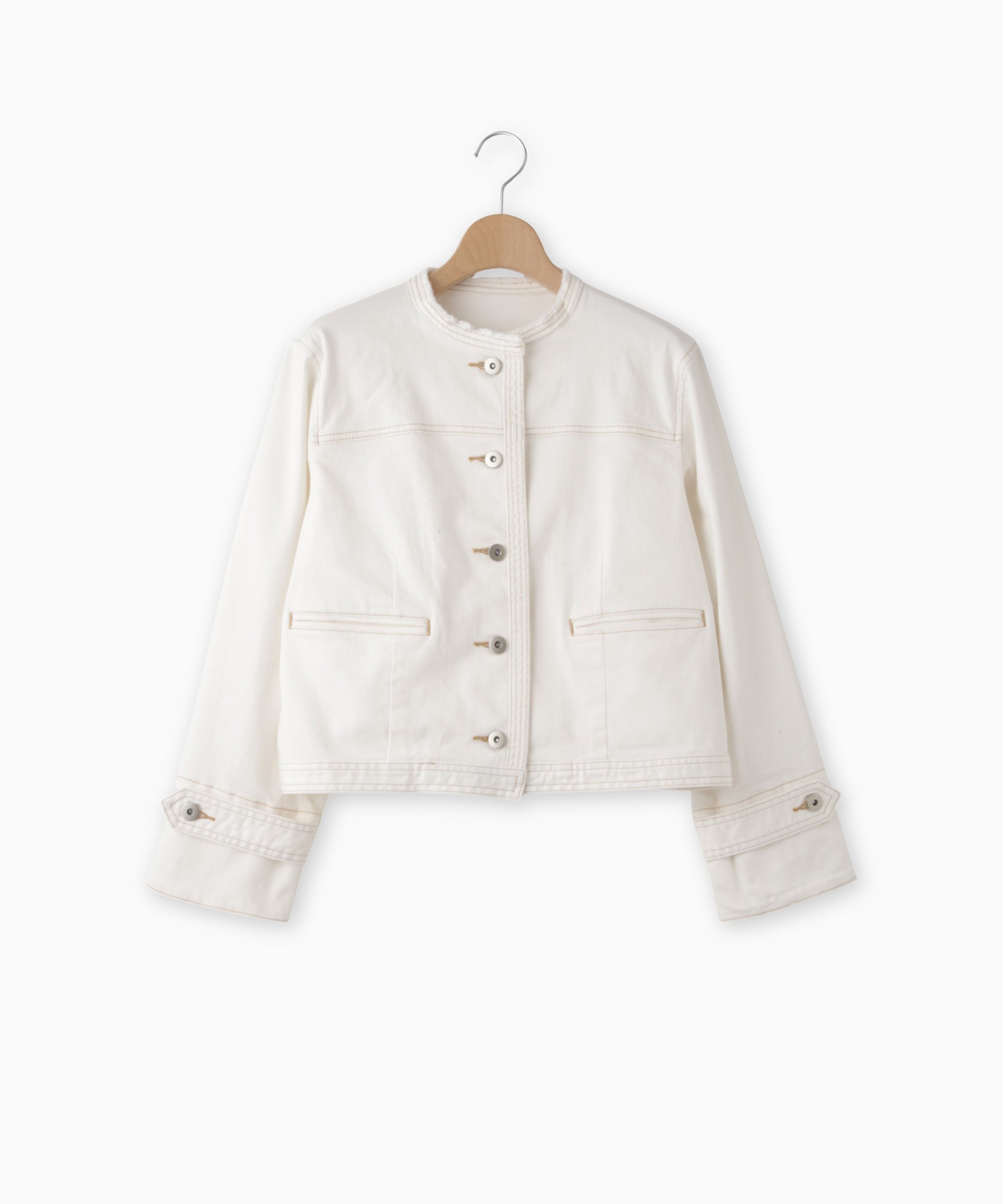 ノーカラーデニムジャケット – FACE SANS FARD