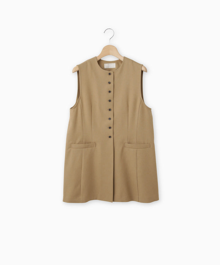 フロントボタンノースリーブジレ