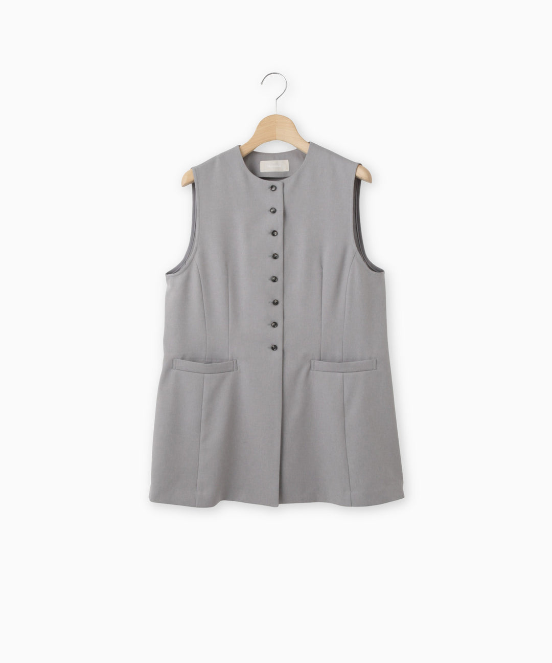 フロントボタンノースリーブジレ