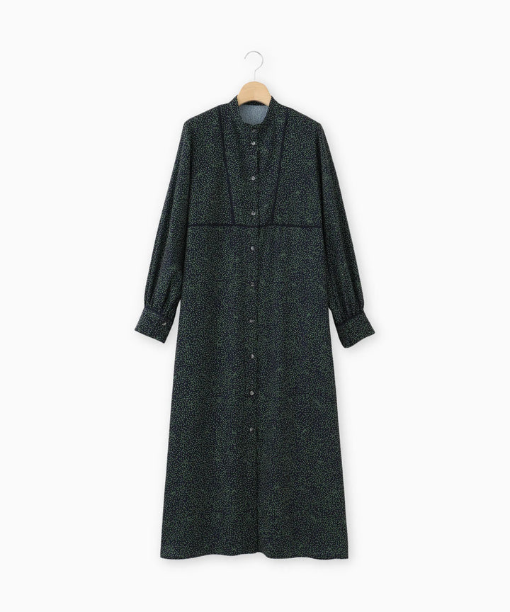 総柄シャツワンピース