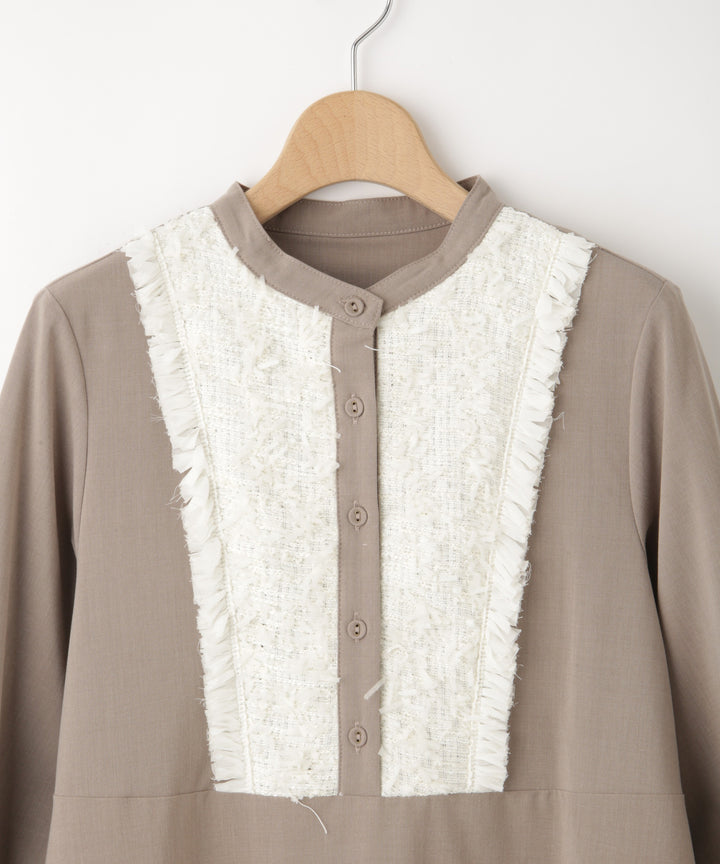 ファンシーツィードドッキングワンピース