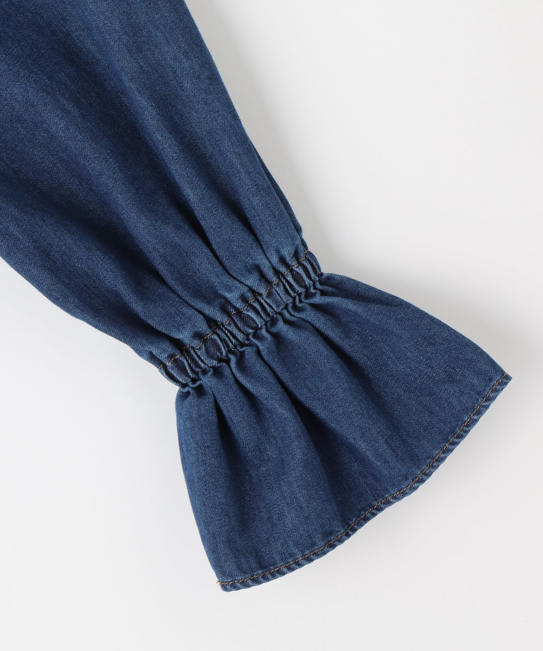 フリルスリーブライトデニムワンピース