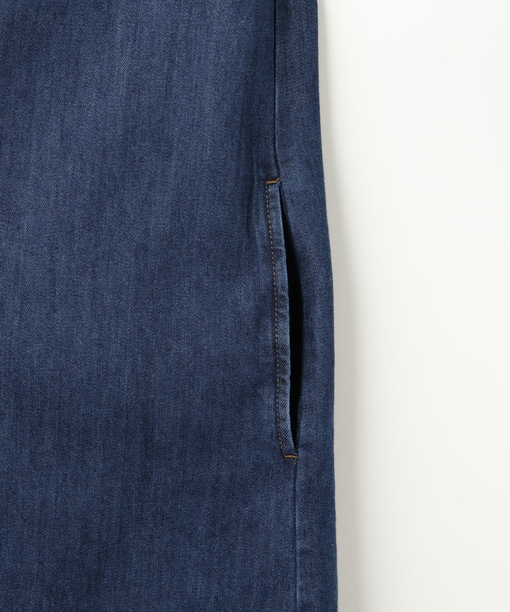 フリルスリーブライトデニムワンピース