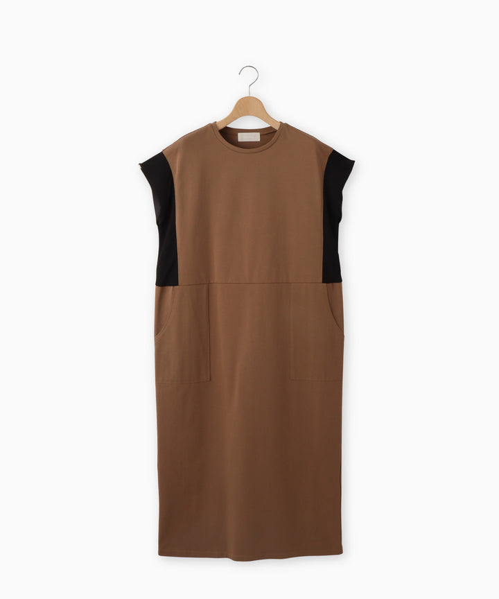 Color Block Baker Pocket Jersey Dress