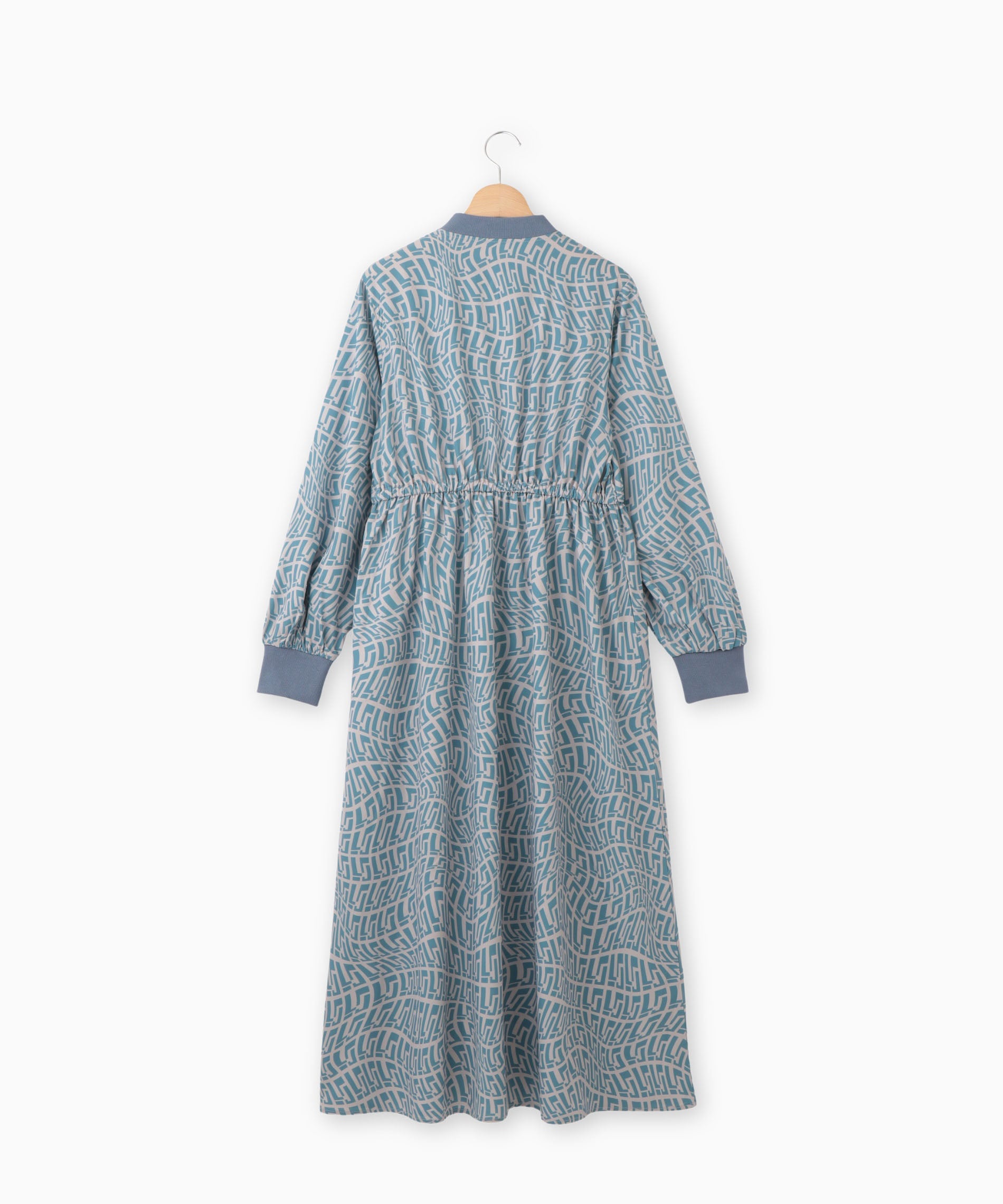 幾何柄プリントギャザーワンピース – FACE SANS FARD