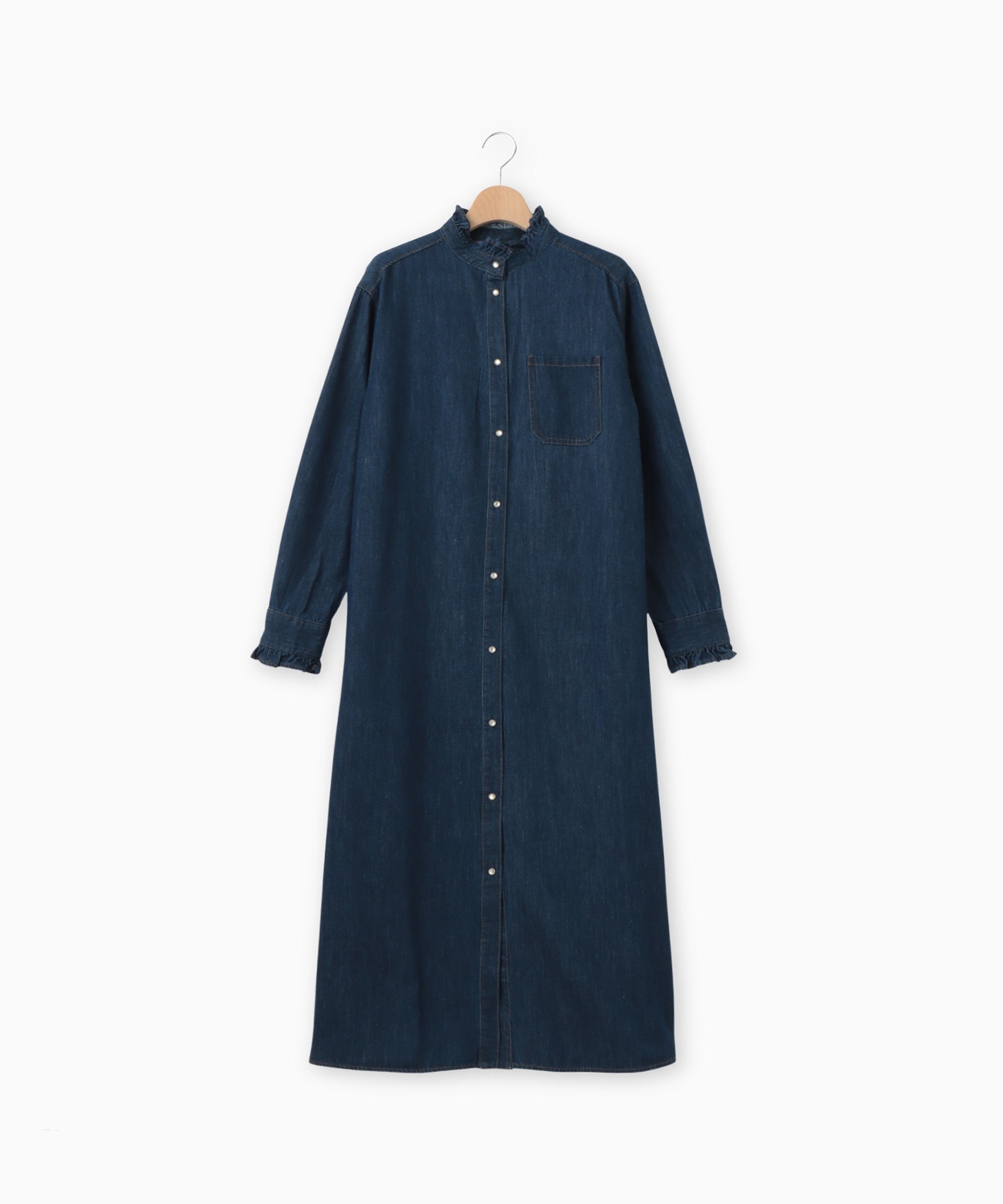 正規品 美品 デニム フリル ワンピース SNIDEL（スナイデル）の「デニムフリルワンピース（ワンピース