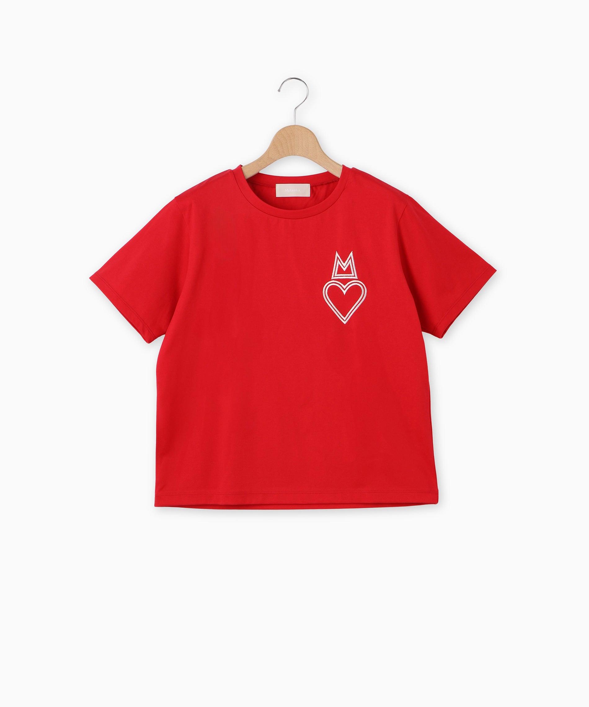 30％OFF　SALE　ミランカ　刺繍モチーフTシャツ　半袖カットソー　Tシャツ　M80115　洗濯機可　売れ筋商品|||mylanka　新作春夏物　1枚のみネコポス可能　日本製 MyLanka 30％OFF SALE ミランカ 刺繍モチーフTシャツ 半袖