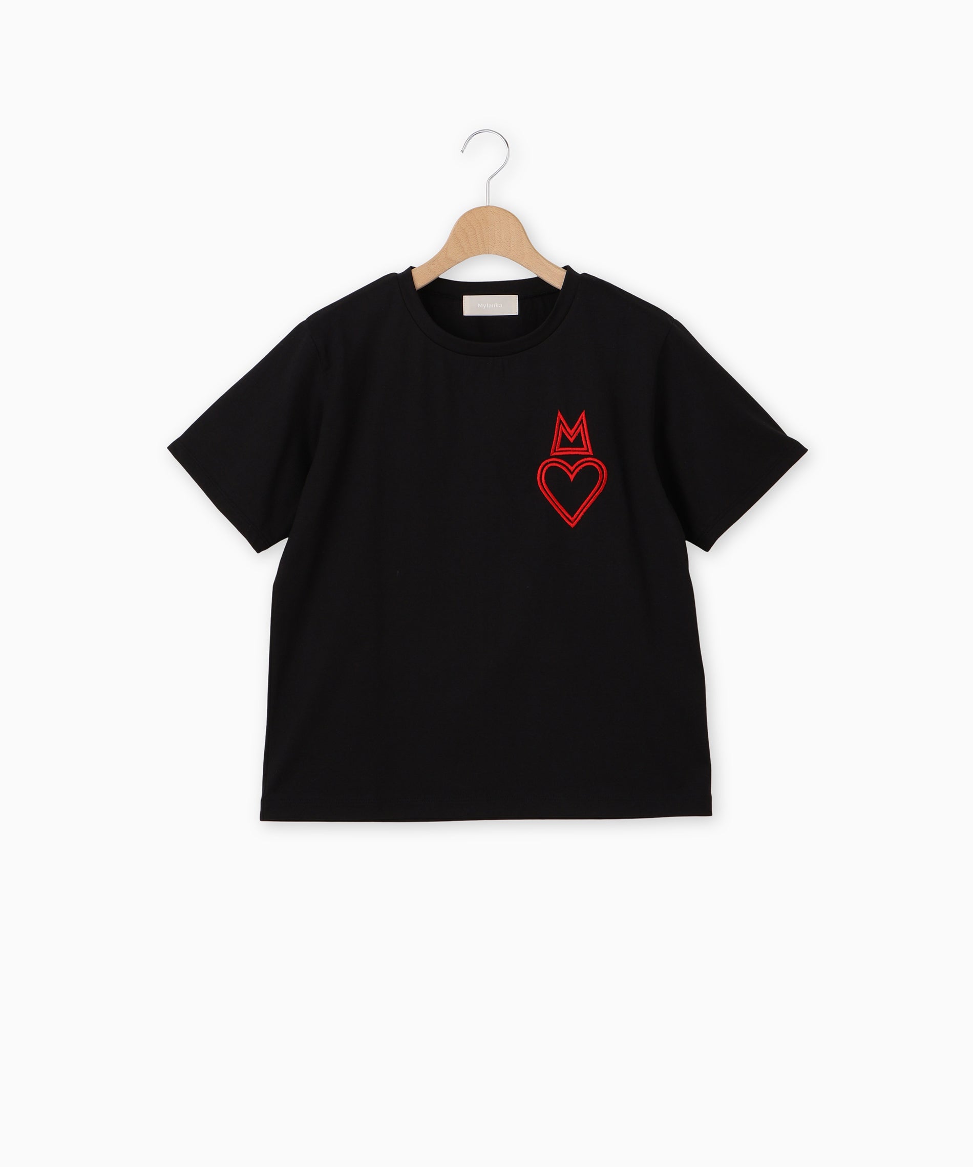 30％OFF　SALE　ミランカ　刺繍モチーフTシャツ　半袖カットソー　Tシャツ　M80115　洗濯機可　売れ筋商品|||mylanka　新作春夏物　1枚のみネコポス可能　日本製 MyLanka 30％OFF SALE ミランカ 刺繍モチーフTシャツ 半袖