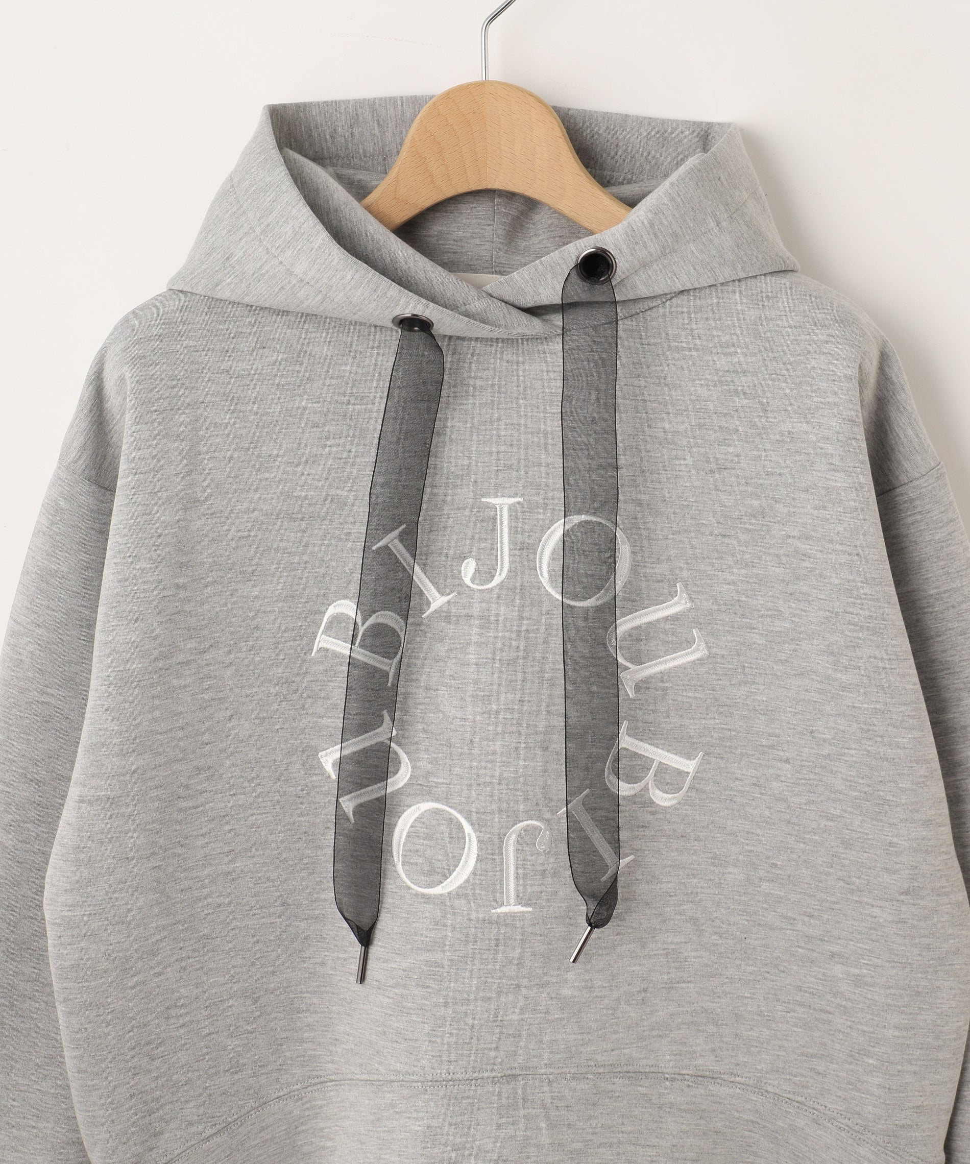 Smoothmood 刺繍ロゴ入りダークグレーオーバーサイズパーカー Smoothmood 刺繍ロゴ入りダークグレーオーバーサイズパーカー