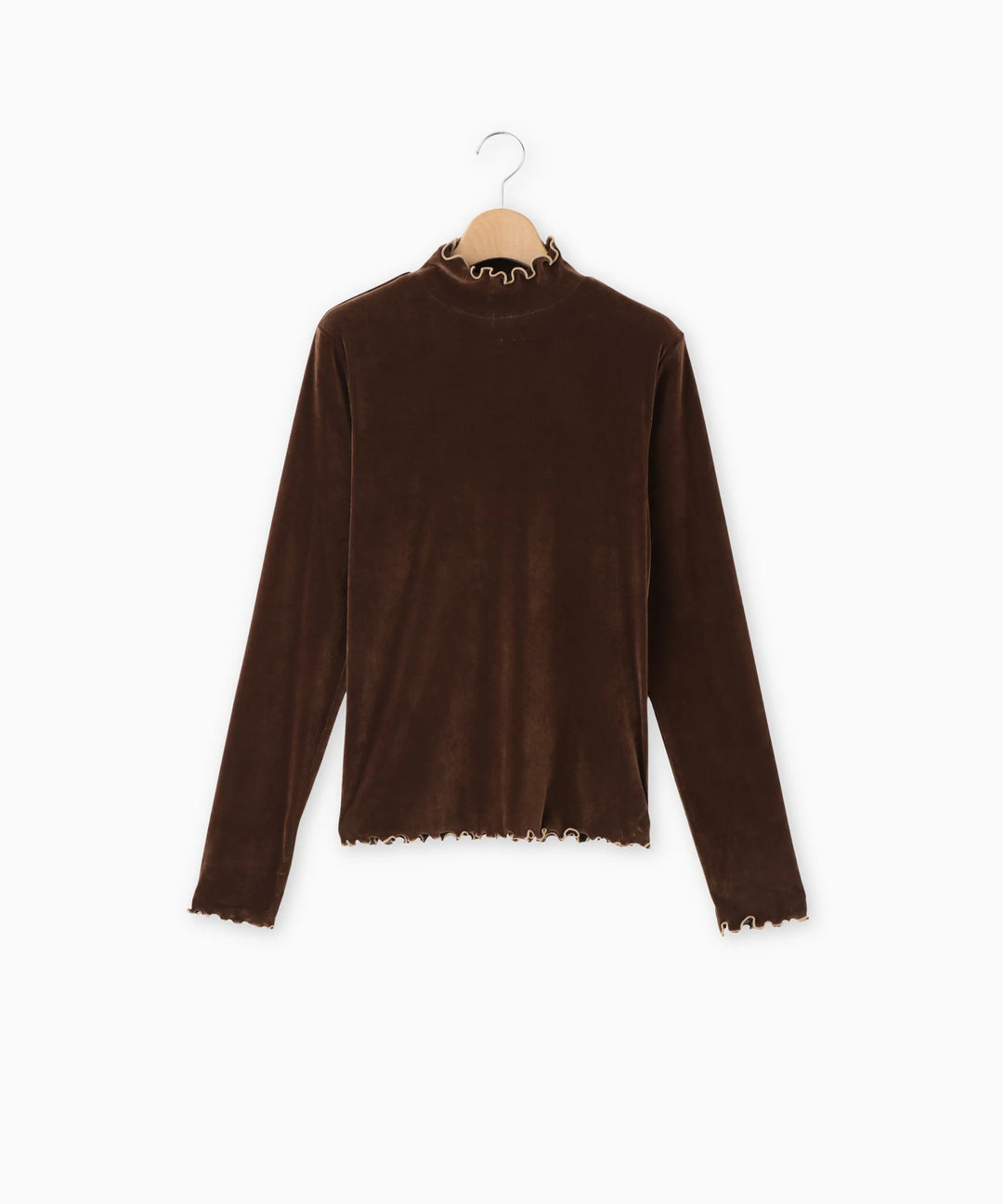 ベロアハイネックトップス