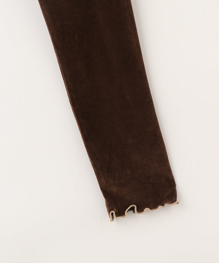 ベロアハイネックトップス