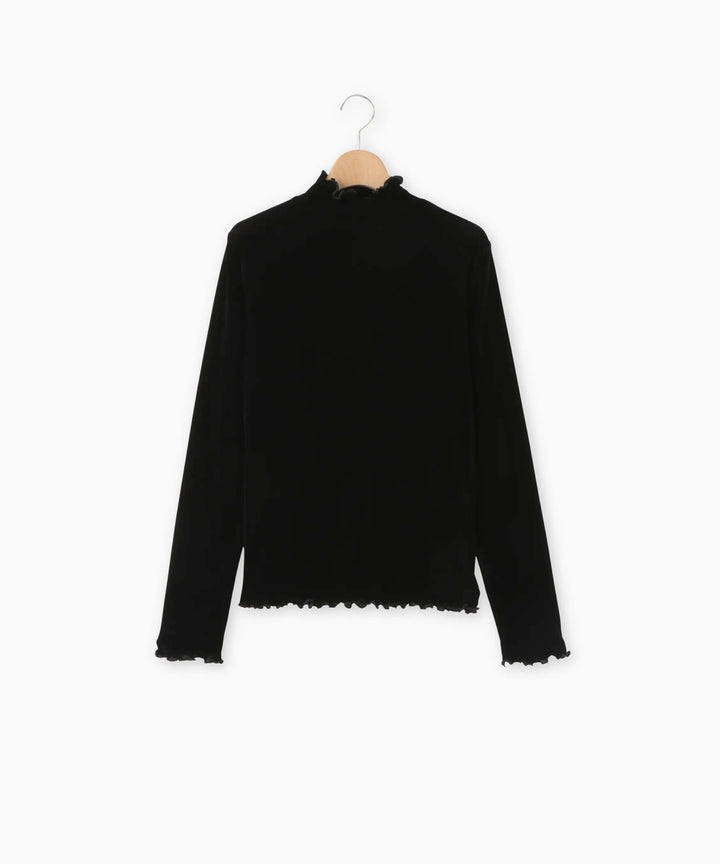 ベロアハイネックトップス