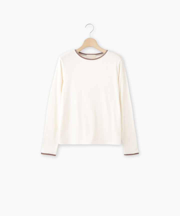 ベロアトリム裏起毛フライストップス