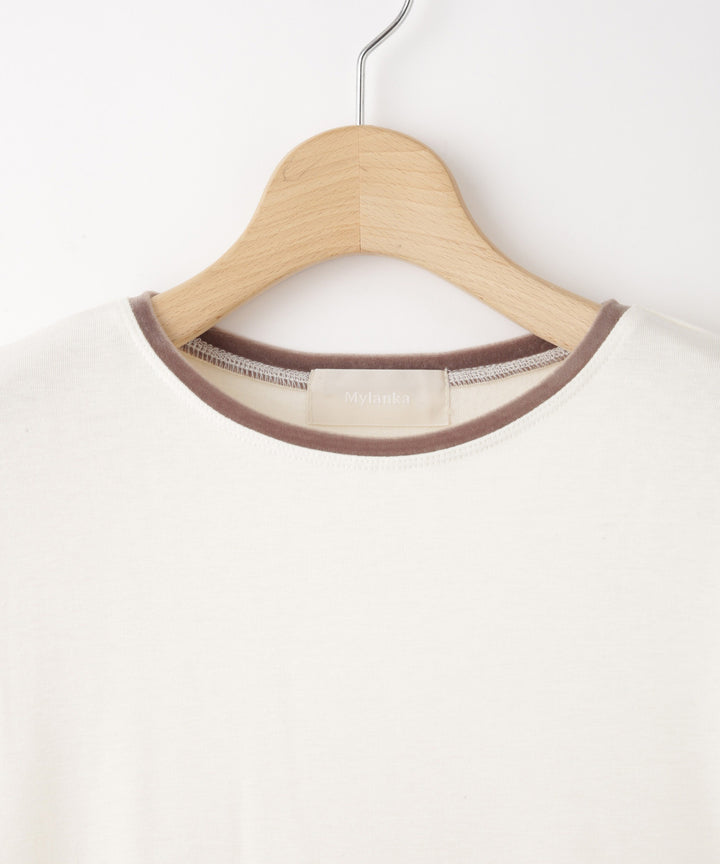 ベロアトリム裏起毛フライストップス