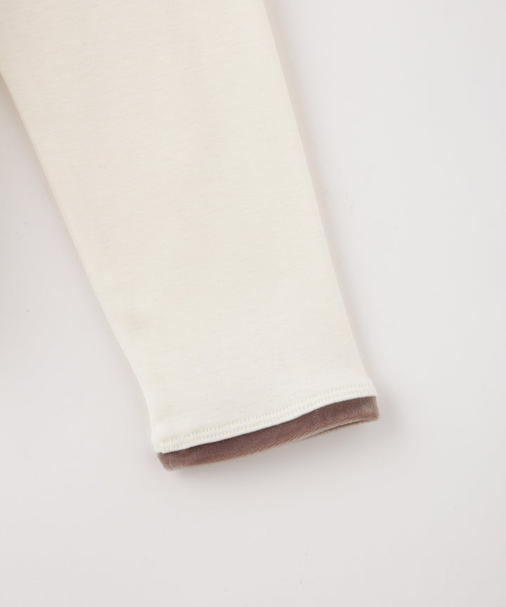 ベロアトリム裏起毛フライストップス