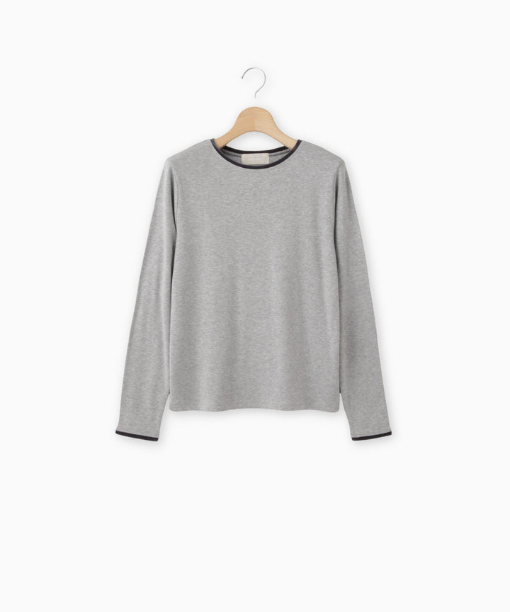 ベロアトリム裏起毛フライストップス