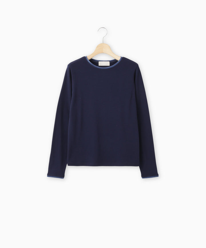 ベロアトリム裏起毛フライストップス