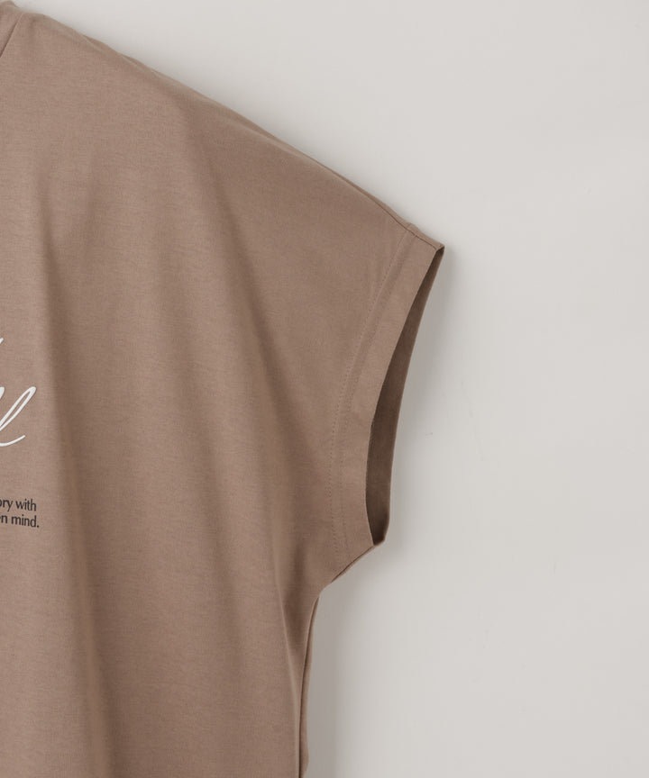 シルケット天竺フレンチスリーブロゴTシャツ