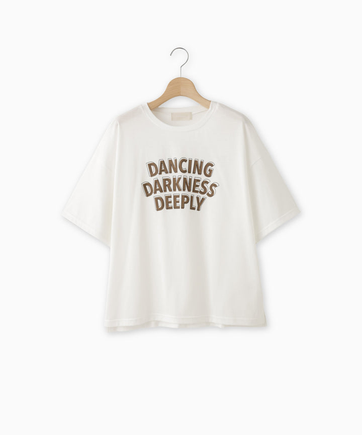 シルケット天竺配色ロゴTシャツ