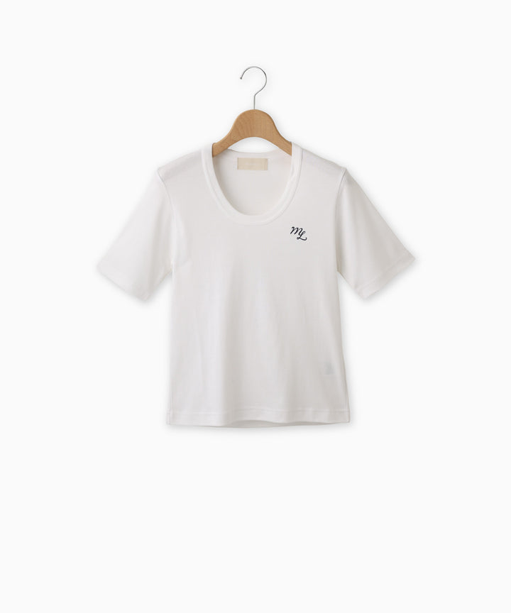 UネックロゴTシャツ