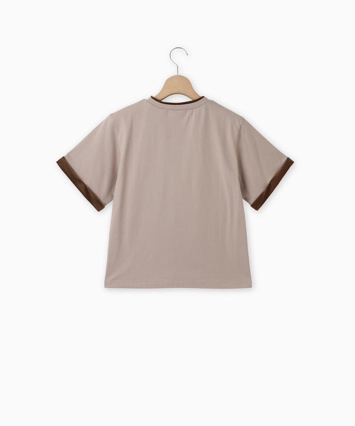 配色ラインデザインTシャツ