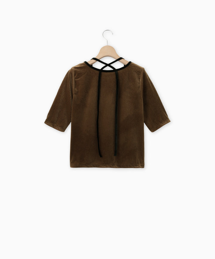 配色バックリボンカットソー