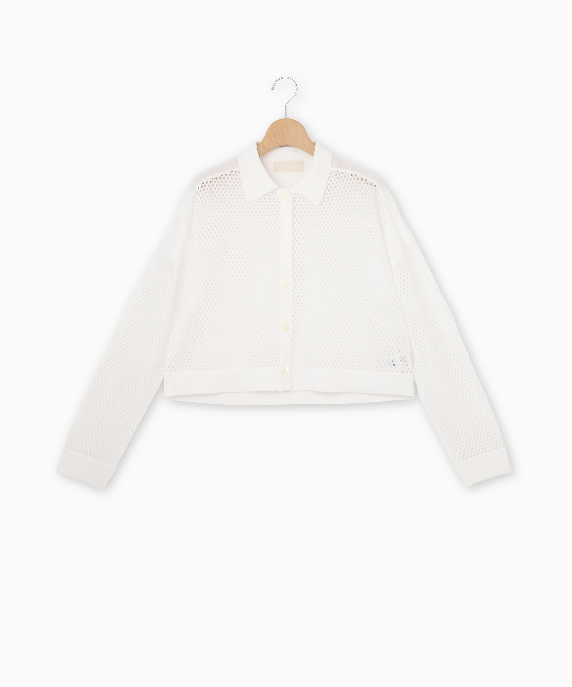 衿つきメッシュニットカーディガン – FACE SANS FARD