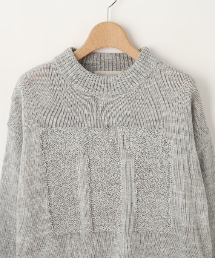 アルパカ混ロゴニット