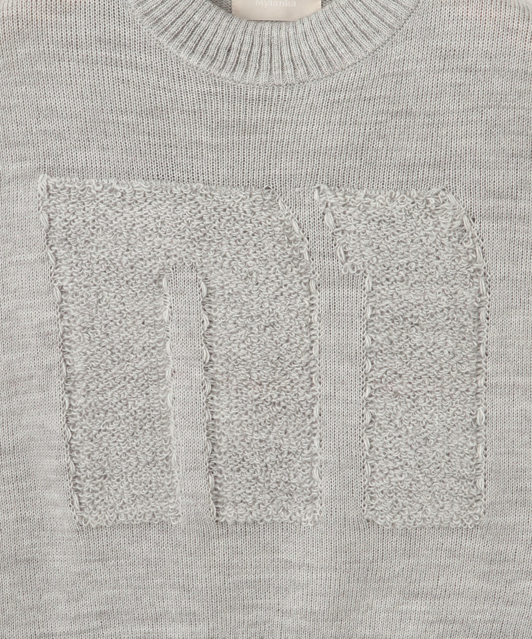 アルパカ混ロゴニット