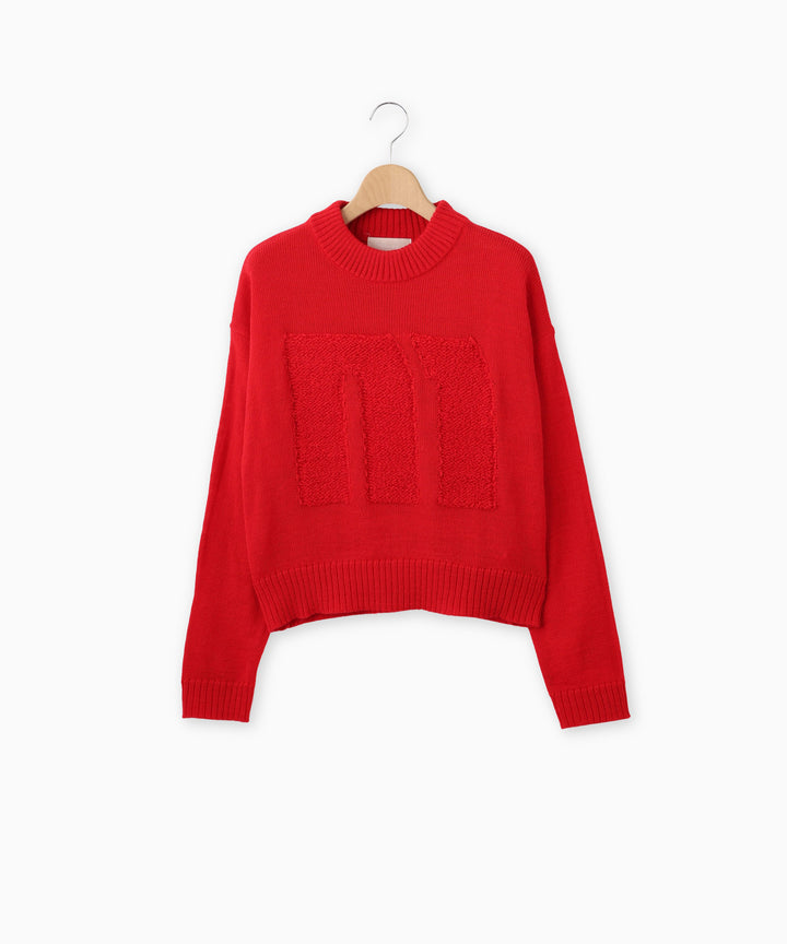 アルパカ混ロゴニット