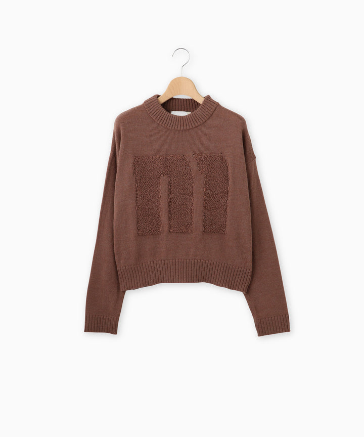 アルパカ混ロゴニット