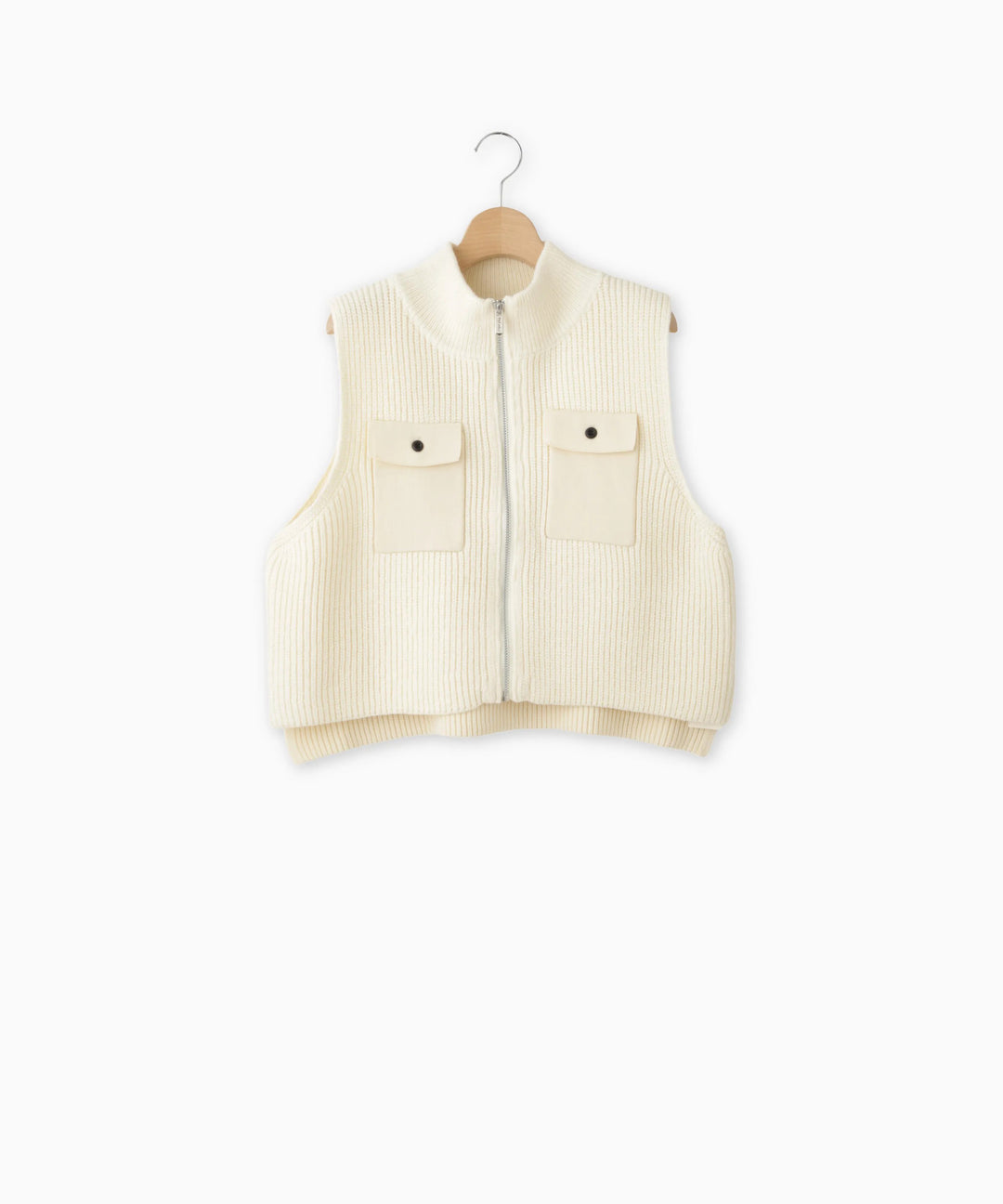 あぜ編みニットジレ