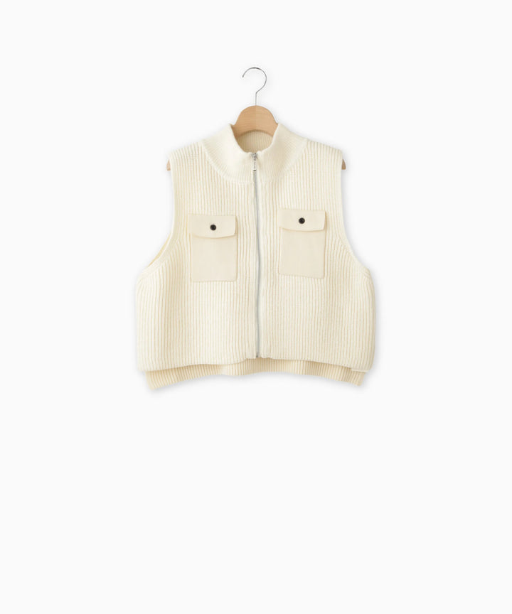 あぜ編みニットジレ