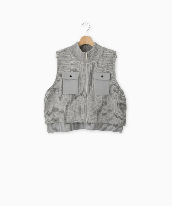 あぜ編みニットジレ