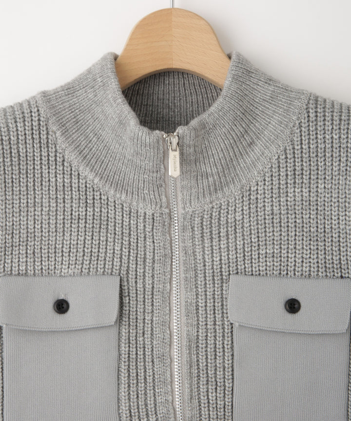 あぜ編みニットジレ