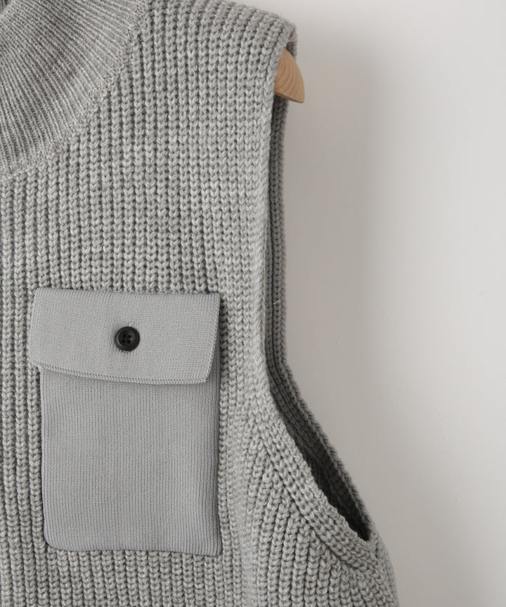あぜ編みニットジレ