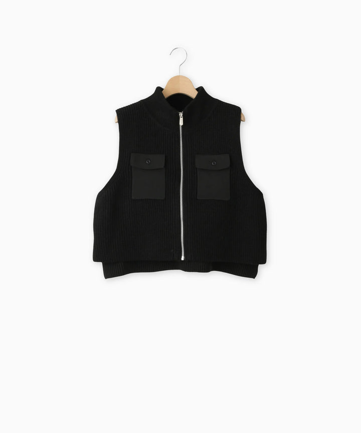 あぜ編みニットジレ