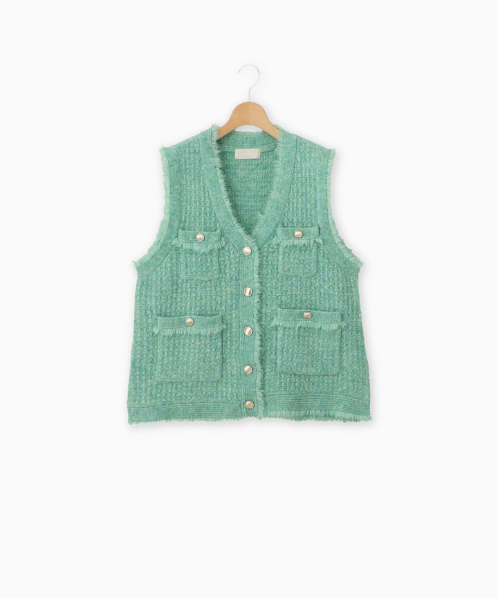 MIXカラーニットジレ