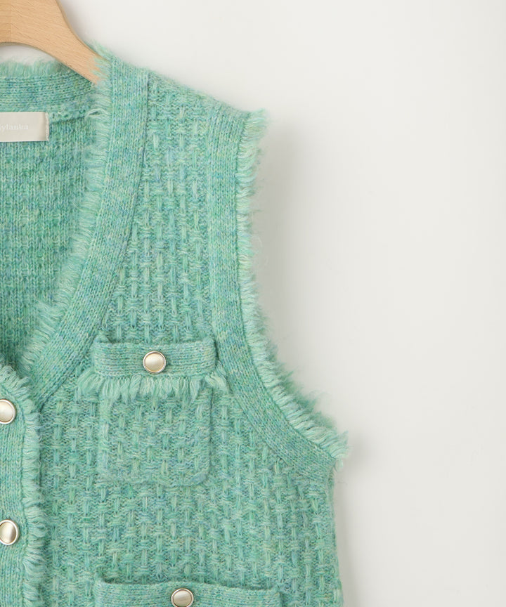 MIXカラーニットジレ