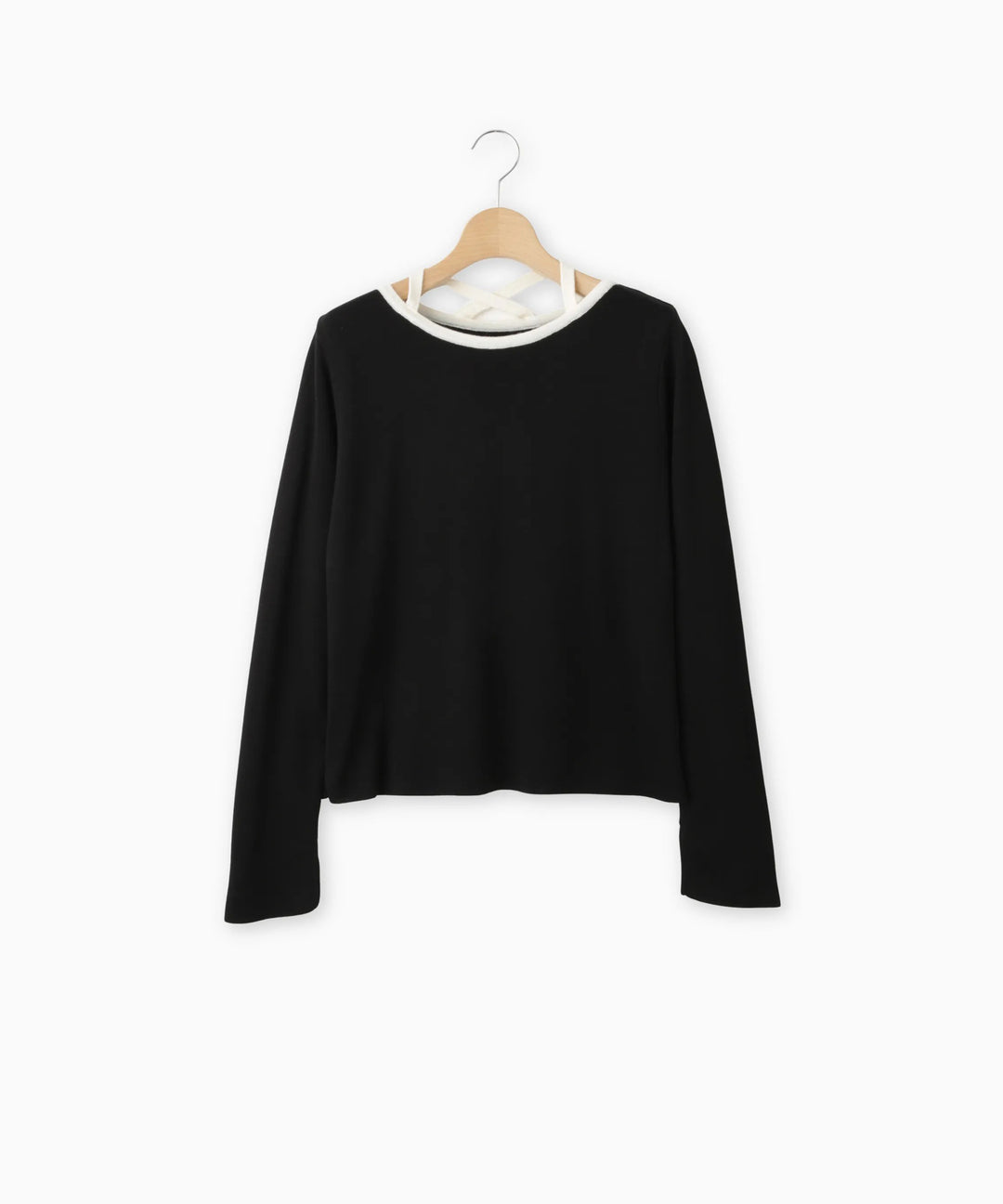 バックリボンニット