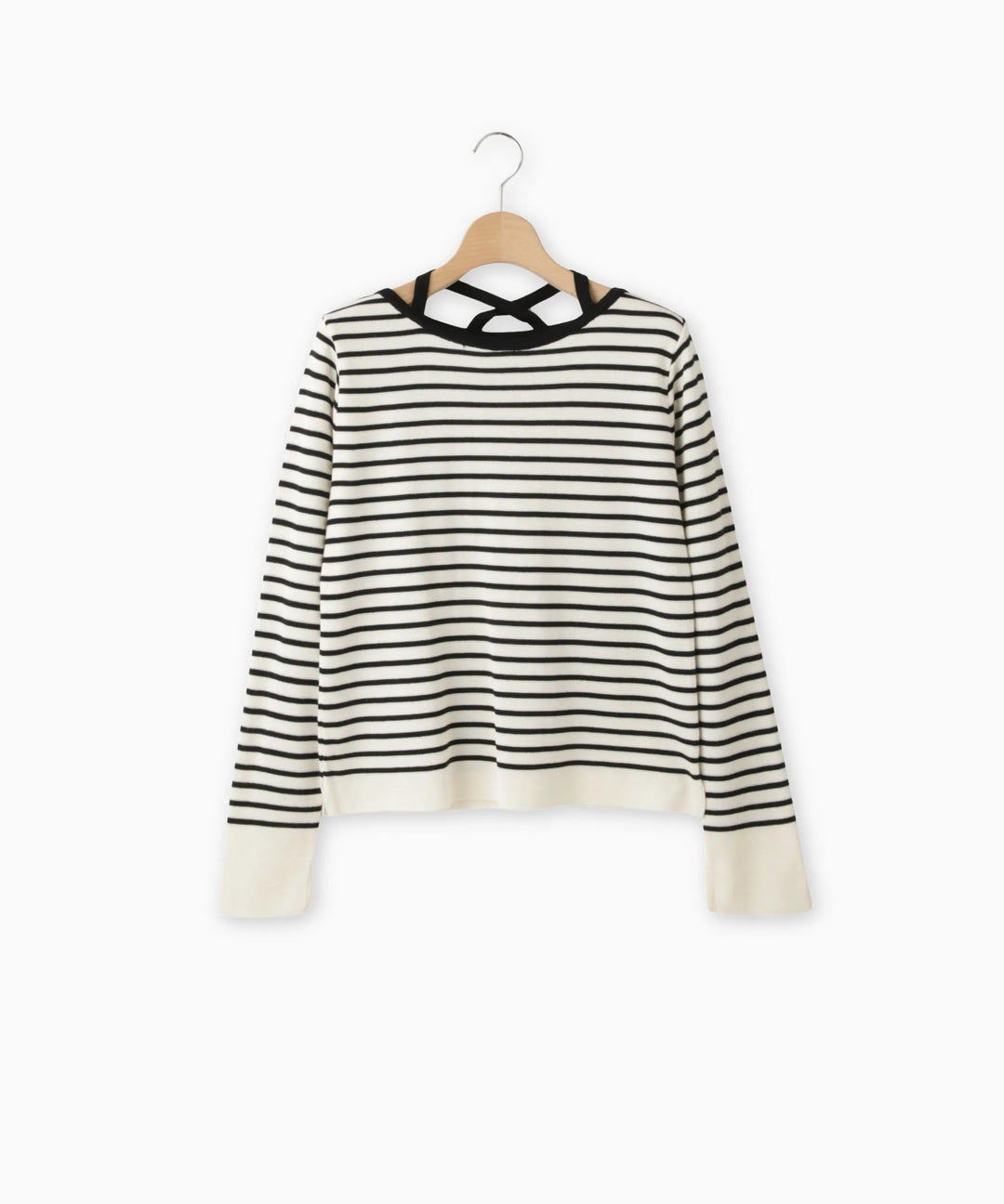 バックリボンニット