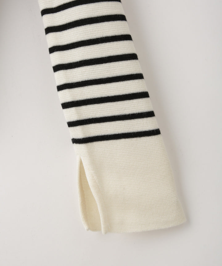 バックリボンニット